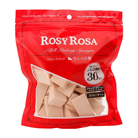 Rosy Rosa Value Sponge N Wedge Type 30P (Makeup Sponge Puff)