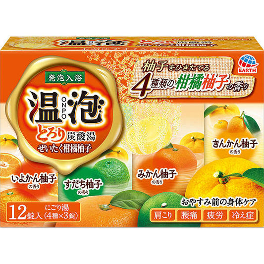 ONPO Luxury Citrus Yuzu Torori Carbonated Hot Water 1 Box 12 Tablets (4 Types x 3 Tablets)