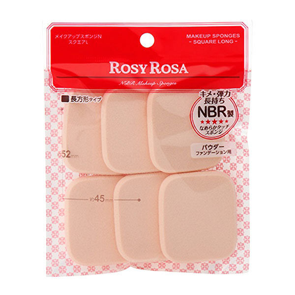 Rosy Rosa Sponge N Square L 6P (Makeup Sponge Puff)