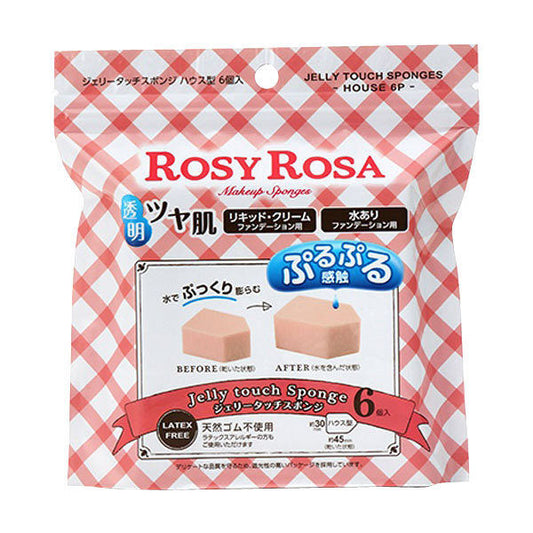 Rosy Rosa Jelly Touch Sponge House Type 6P (Makeup Sponge Puff)