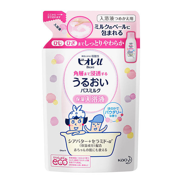 Biore u Moisturizing Bath Milk that Penetrates into the Stratum Corneum Powdery Scent Refill 480ml