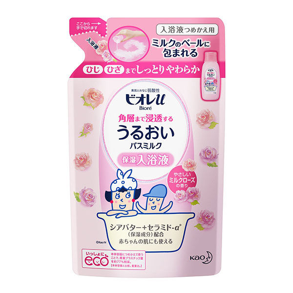 Biore u Moisturizing Bath Milk - Milk Rose Scent Refill 480 ml