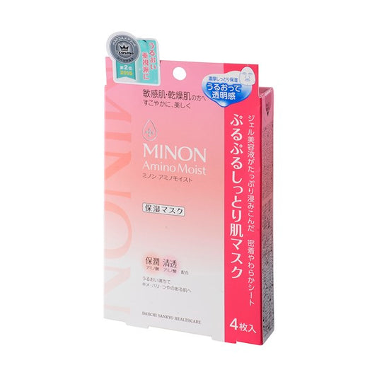 Minon Amino Moist Soft & Moisture-Rich Skin Mask, 22ml x 4-Pack