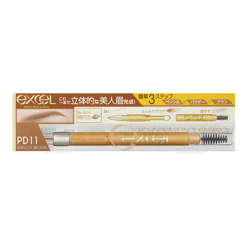 Sana Excel Powder & Pencil Eyebrow EX PD11, Apricot Brown