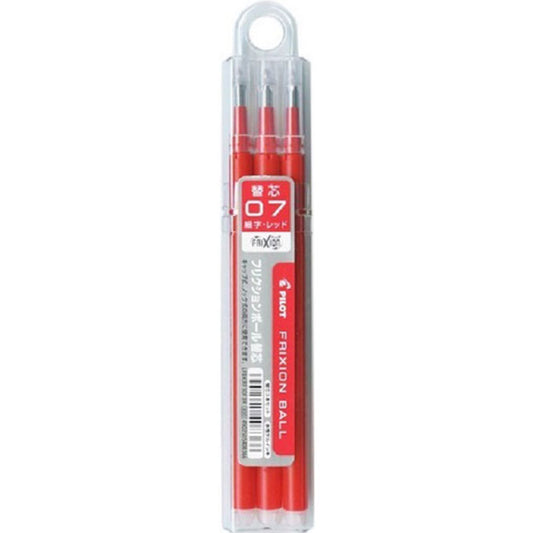 PILOT Frixion Ball Knock, 0.7mm, Red Replacement Core, 3 (For Knock Type & Cap Type)