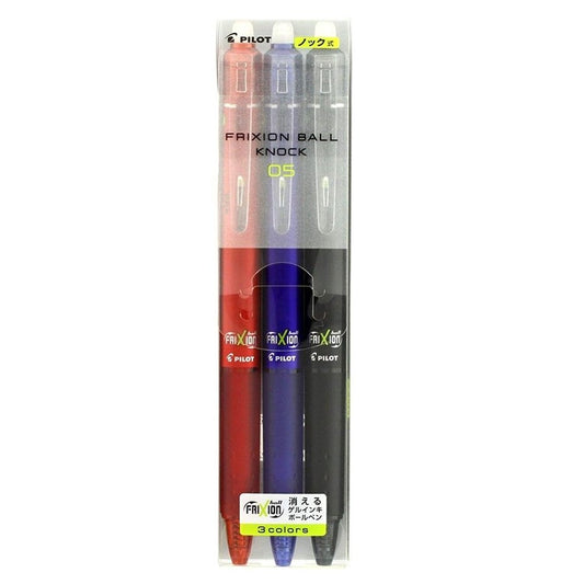 PILOT Frixion Ball Knock, 0.5mm, 3 Color Set