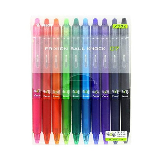 PILOT Frixion Ball Knock, 0.7mm, 10 Color Set