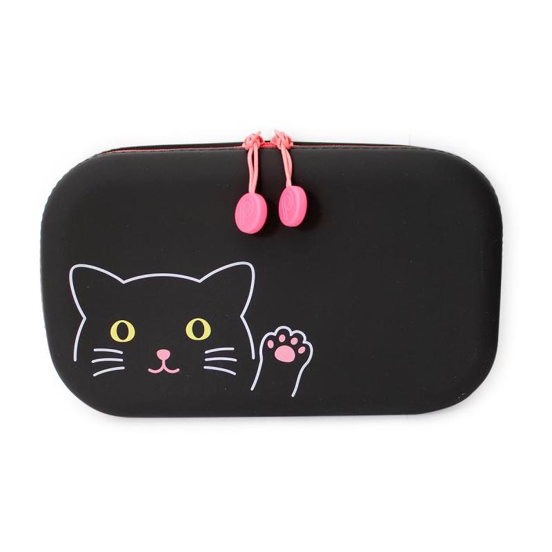 PuniLabo Zipper Pouch, Black Cat