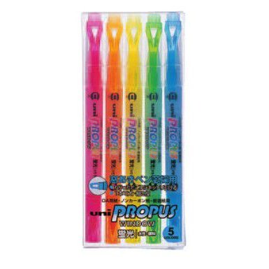 Mitsubishi Pencil Fluorescent Pen, Propus Window, 5 Colors