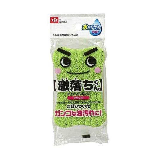 Gekiochikun Kitchen Sponge, Acrylic Non-Woven Cloth, Green