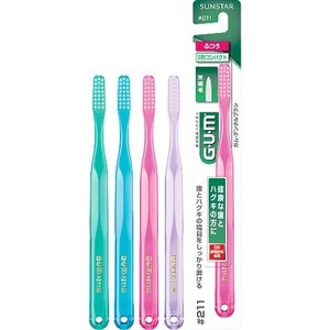 GUM Dental Brush #211, 3-Row Compact Type, Regular (Color Not Selectable)