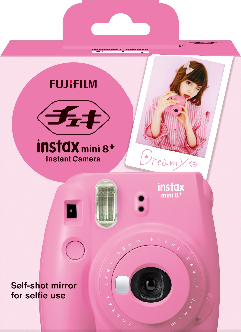 FUJIFILM Instant Camera, Cheki instax mini 8+, Strawberry