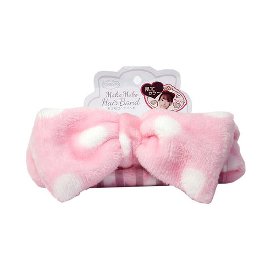 Fluffy Hair Band, Dot Pink