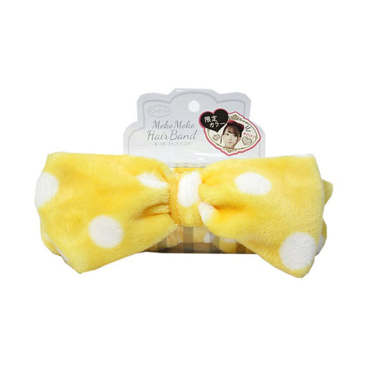 Fluffy Hair Band, Dot Yellow