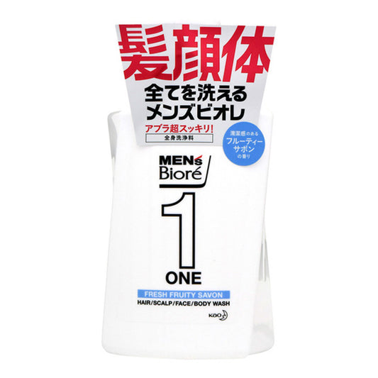 Men's Biore, ONE All-In-One Full Body Face Wash, Clean Fruity Savon Fragrance (Main Item)