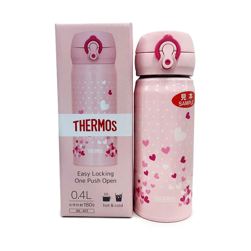 Thermos Vacuum Insulation Portable Mug, 0.4L JNL-403 Pink Heart