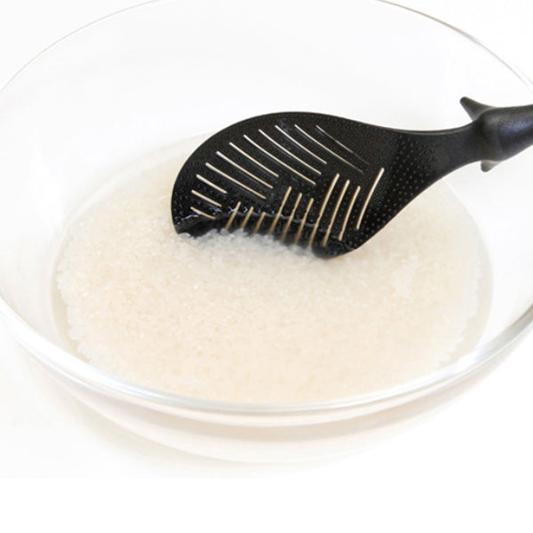 SOOLy Cute Rice Washing Function Rice Scoop Black