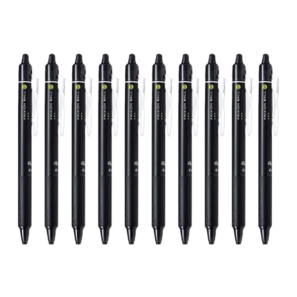 PILOT Frixion Ball Knock, 0.7mm, Erasable Ballpoint Pen, BLACK*10