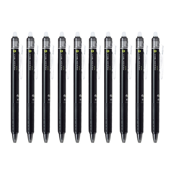 PILOT Frixion Ball Knock, 0.5mm, Erasable Ballpoint Pen, BLACK*10