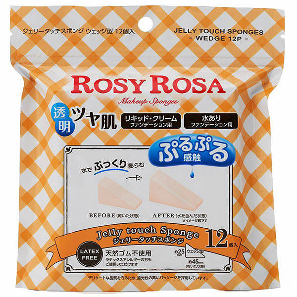 Rosy Rosa Jelly Touch Sponge Wedge Type 12P (Makeup Sponge Puff)