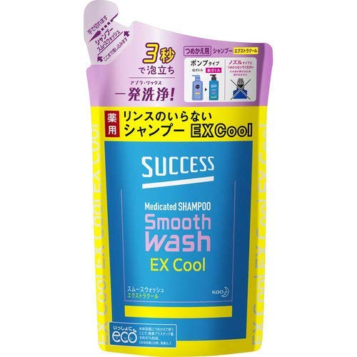 Kao Success Rinse-Free Medicated Shampoo Smooth Wash Type Extra Cool Refill 320ml