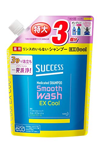 Kao Success Rinse-Free Medicated Shampoo Smooth Wash Type Extra Cool Refill 960ml