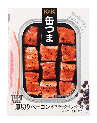 Kokubun Canned Nibbles - Thick-cut Bacon, Black Pepper Flavor 105g