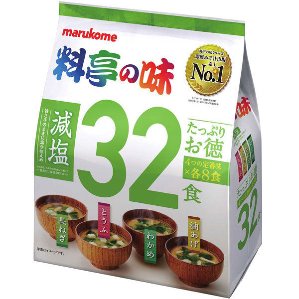 Marukome Ryotei no Aji Reduced Salt 32 servings (4 kinds x 8) (instant miso soup)